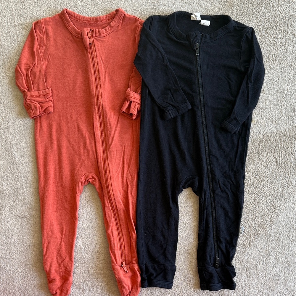 Kyte Baby One Piece Set - Black and Orange